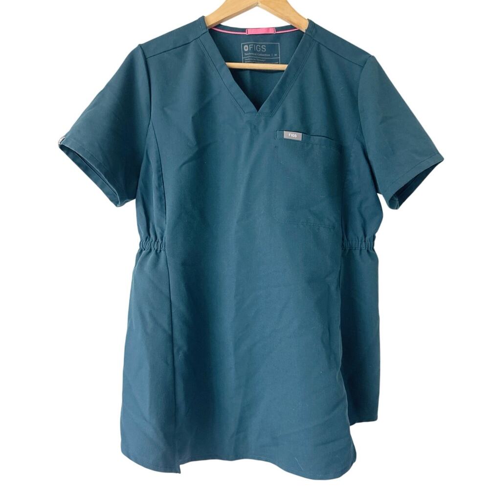 FIGS Catarina Maternity Scrub Top Size M in Teal *EUC